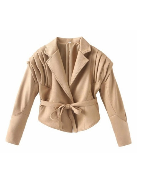 Lace-up Faux Leather Jacket