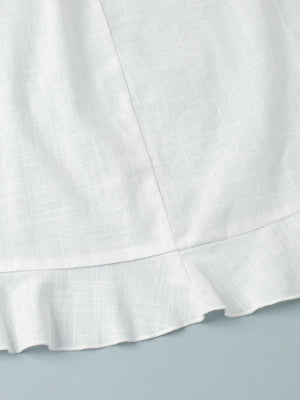 Pure Cotton Lapel Hip-hugging Shirts Mini&Short Dresses