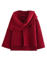 Asymmetrical Scarf Short Knit Cardigan