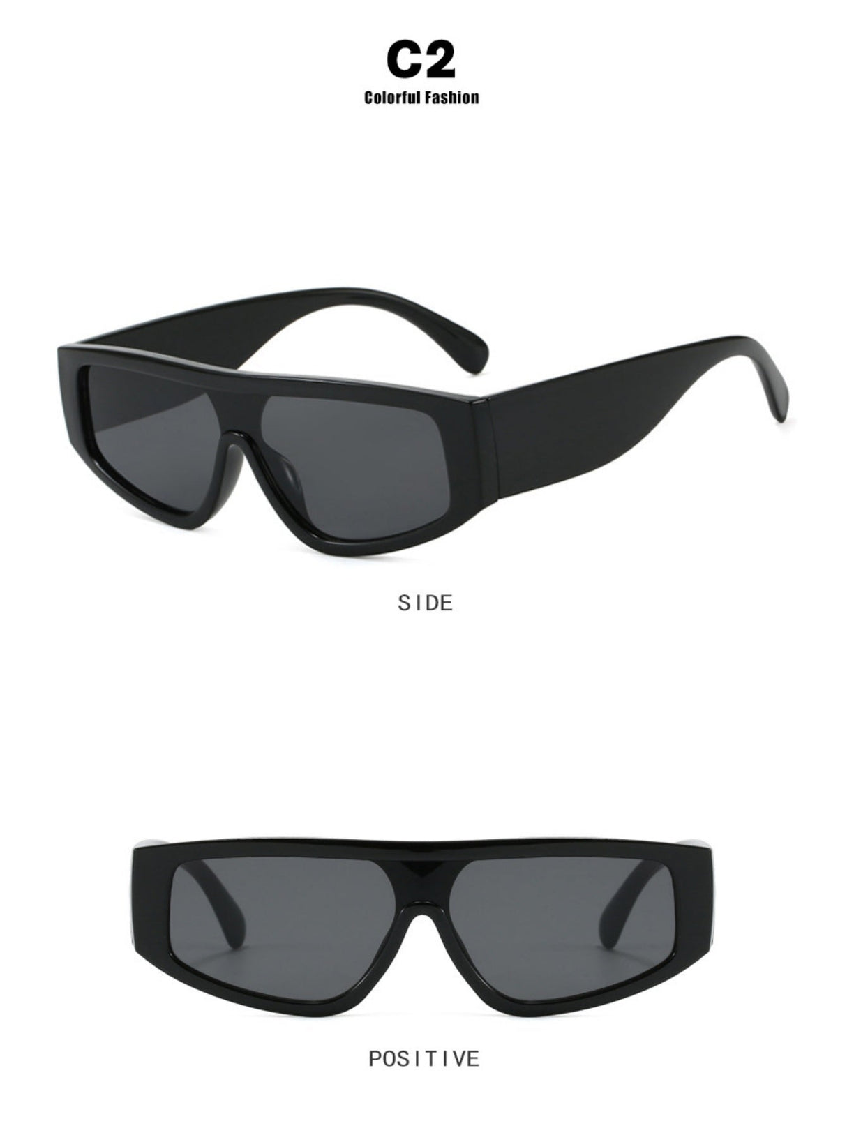 Lunettes de soleil élégantes à blocs de couleur