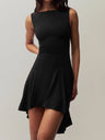 Off-the-shoulder Neckline Sleeveless Irregular Hem Mini&Short Dresses