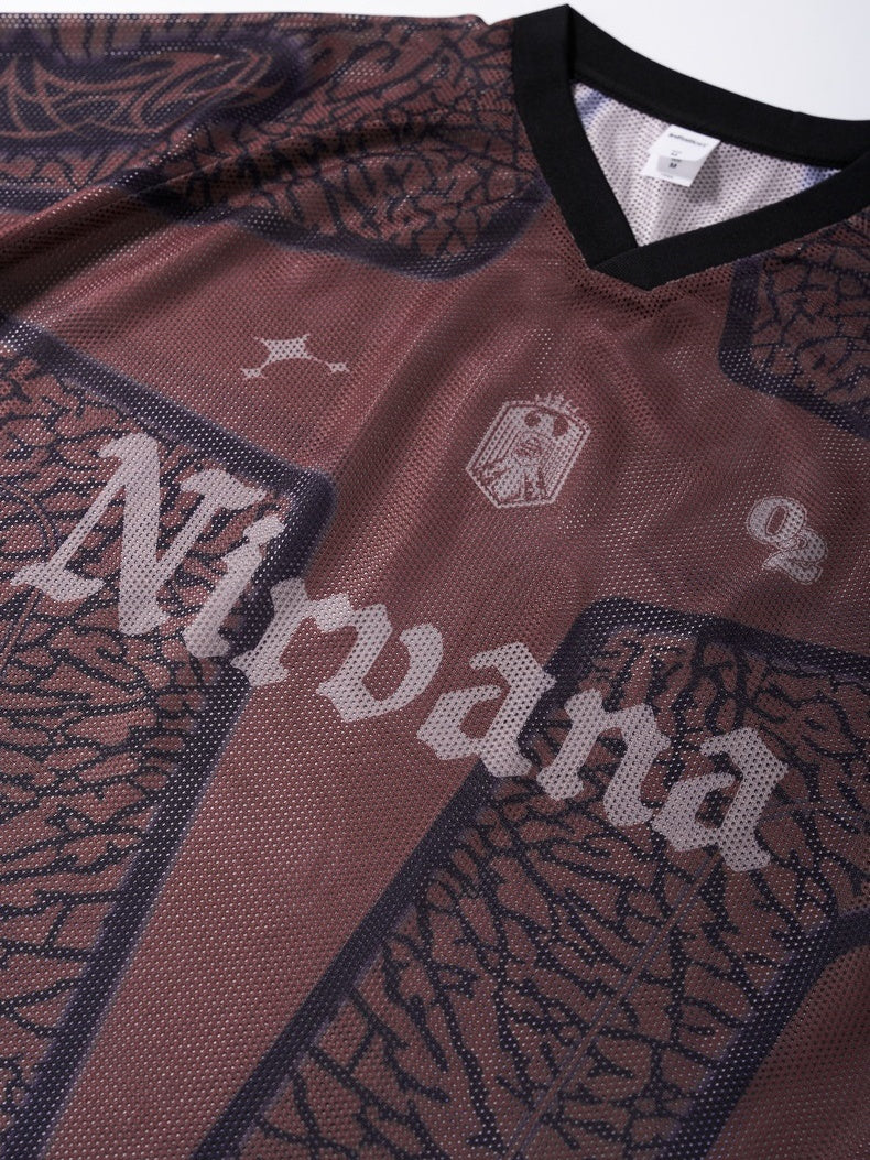 Printed Hollow Out Jersey T-shirts
