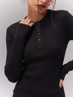 100% Superfine Wool Polo Collar Pullover Sweater