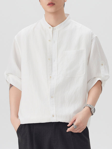Imitation Linen Three-quarter Sleeves Shirts