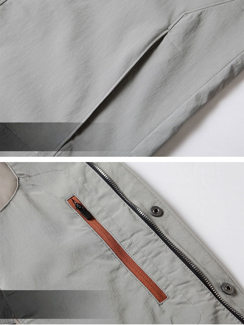 Business 4-Way Stretch Stand-Collar Zip-Up Lightweight Jacket