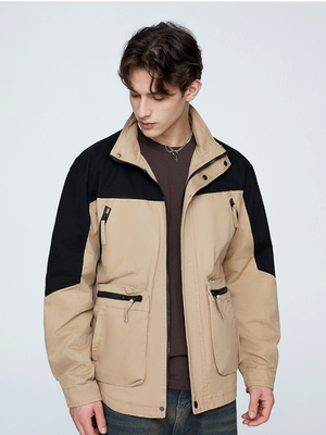 Multiple Pockets All-match Color Matching Windproof Outdoor Work Jacket
