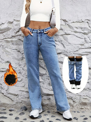 Plush Stretch Slimming Pocket Jeans