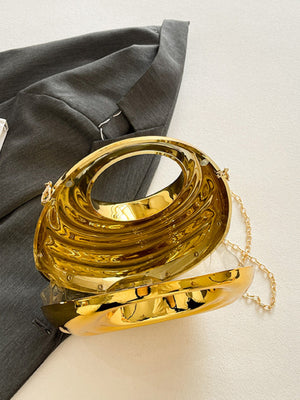 Acrylic Glossy Irregular-shaped Clutch/crossbody Bag For Evening Events
