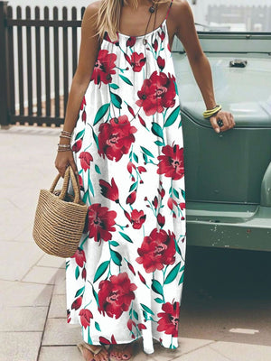 Vacation Halter-neck Backless Loose Long Dress