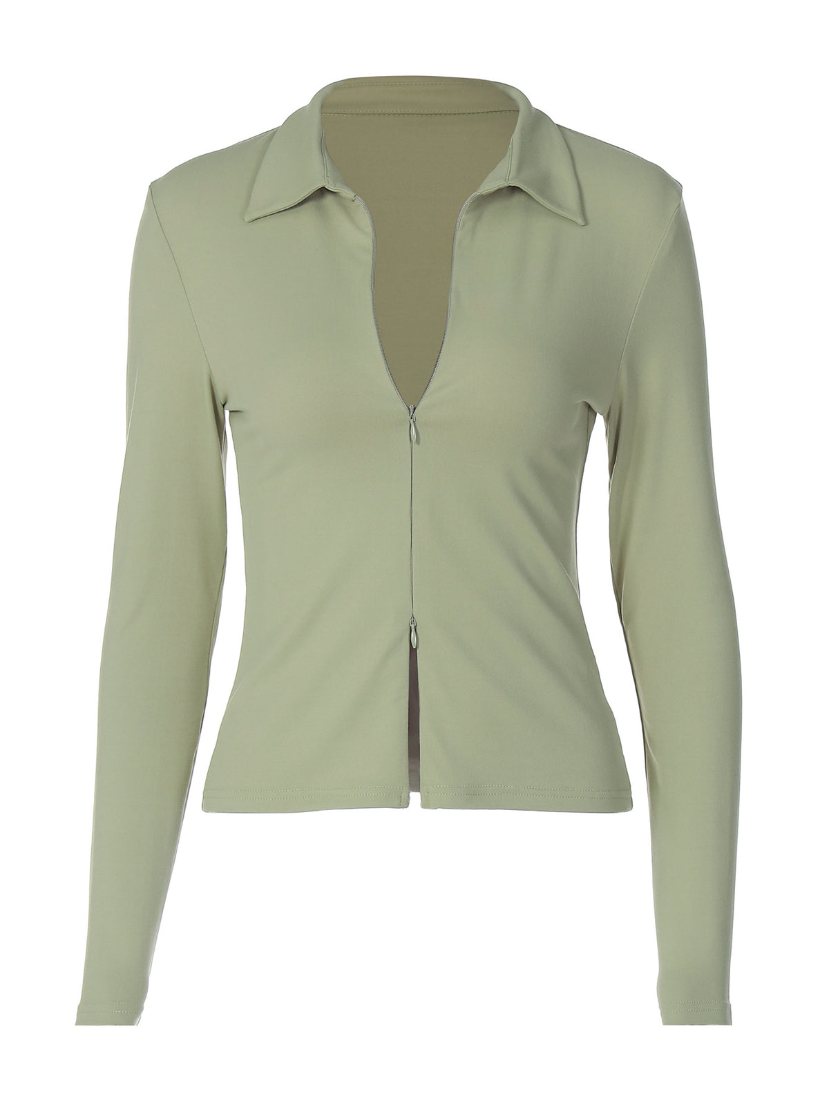 Stylish Cardigan Double Zipper Slim Fit T-Shirt