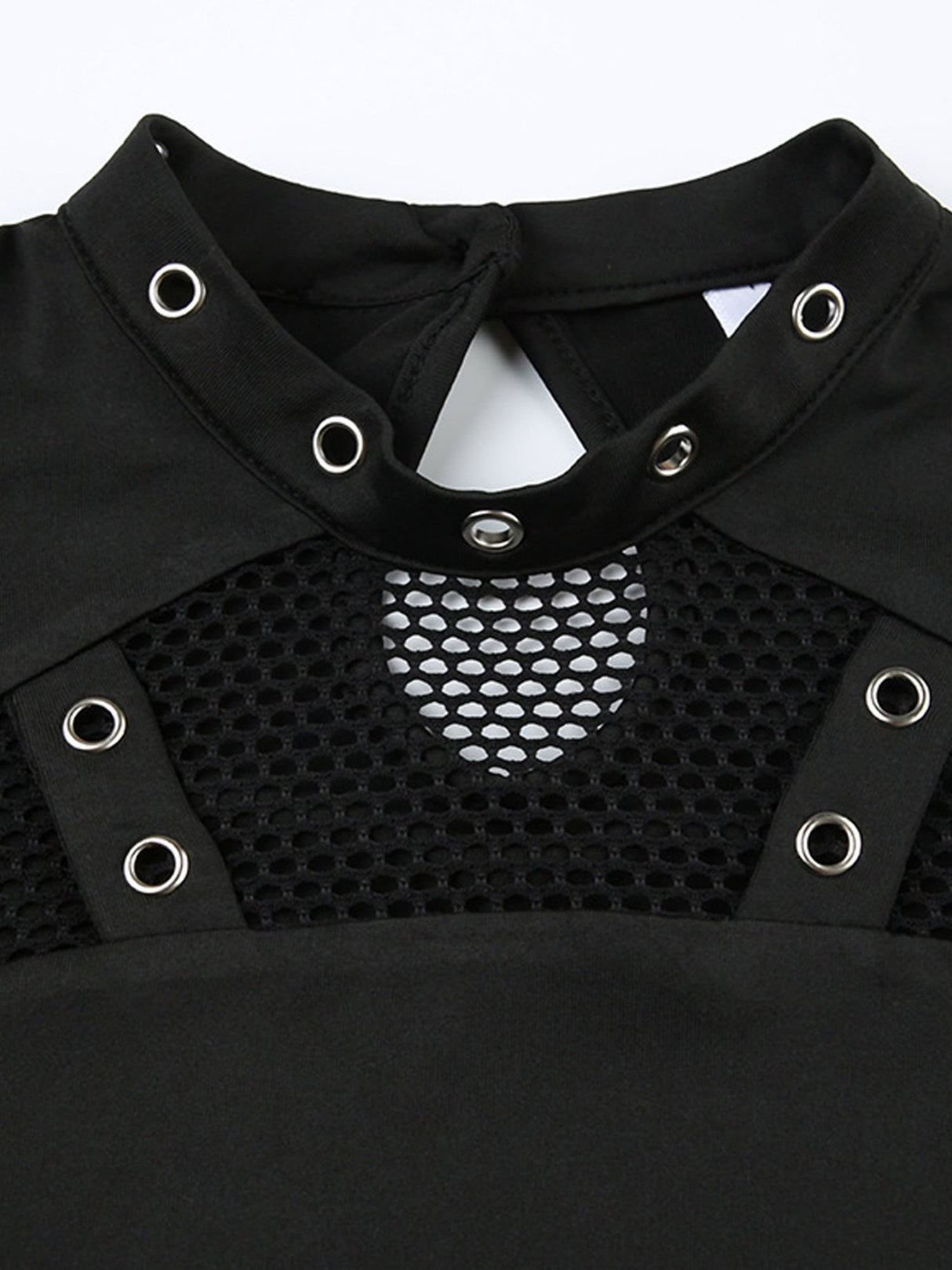 Y2K Hollow Out Grid Splicing Long-sleeved T-shirt