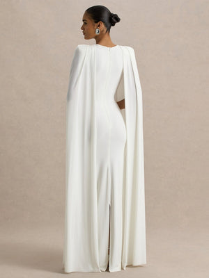 Cloak Style Longline Temperament Crew Neck Grace Maxi Dresses