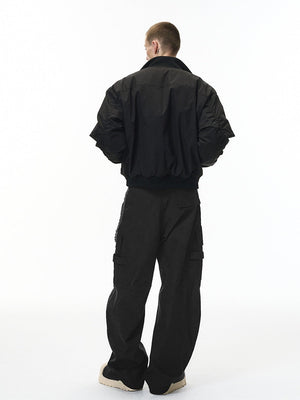 Liber Autumn Neutral wear Multiple pockets Solid Color Cargo Trousers