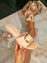 Women's High-heeled Sandals With Metal Buckles