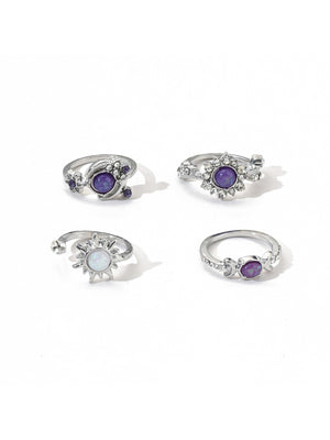 Colored Gemstone Ring Set