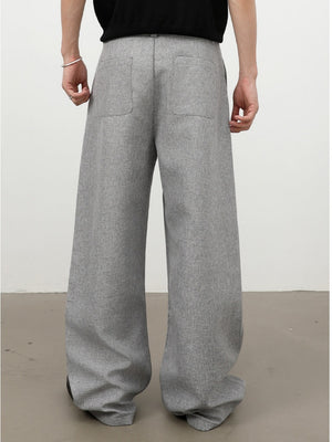 Old Money Style Double Pleat Straight-fit Dress Pants Pants