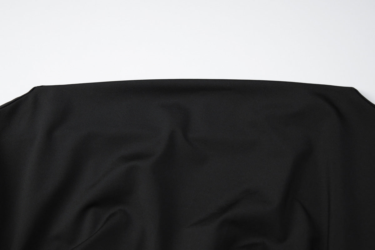 Asymmetrical Off-shoulder Solid Color Crop Top