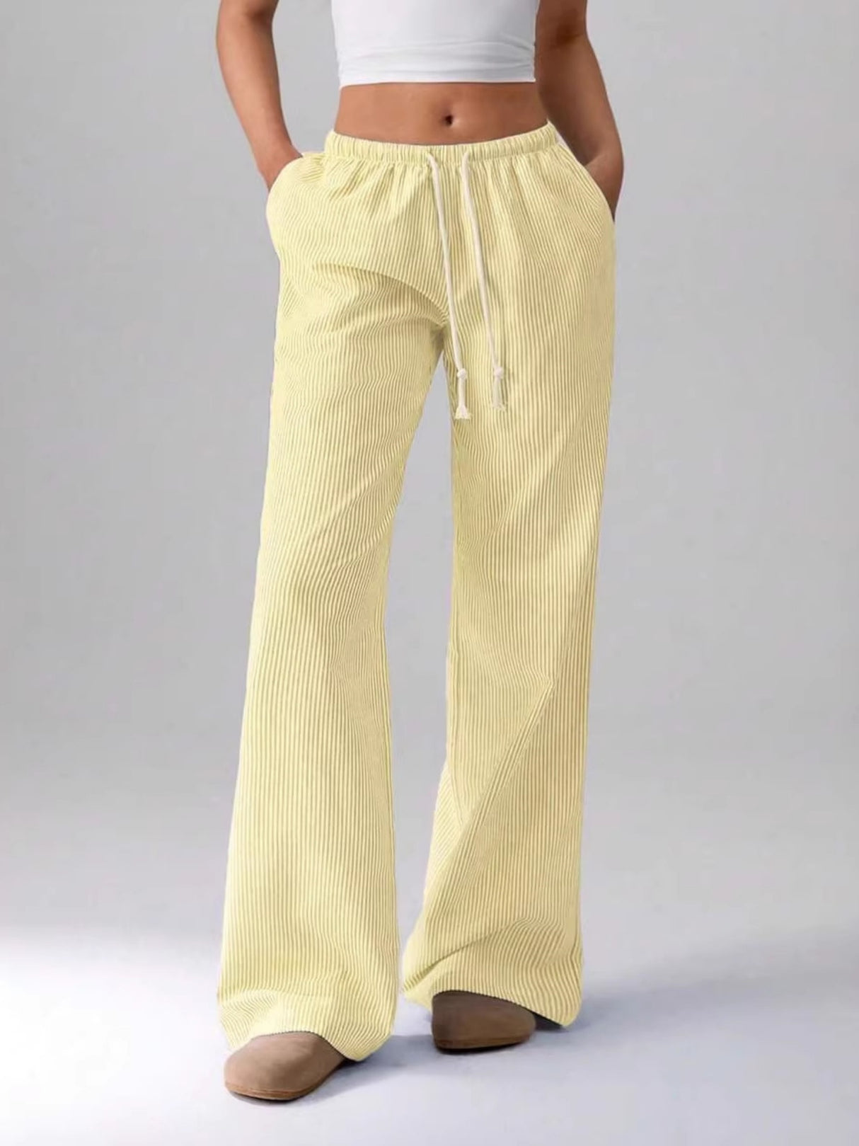 Y2K Stripes Color-blocked Straps Sweet Pants