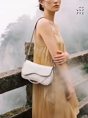 Straightforward Small Saddle Bag, Made Of Vegetable Tanned Top-grain Cowhide, Versatile Summer Shoulder Bag For Women, Underarm Bag.
