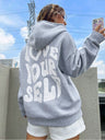 Back Letter Print Leisure Hoodies