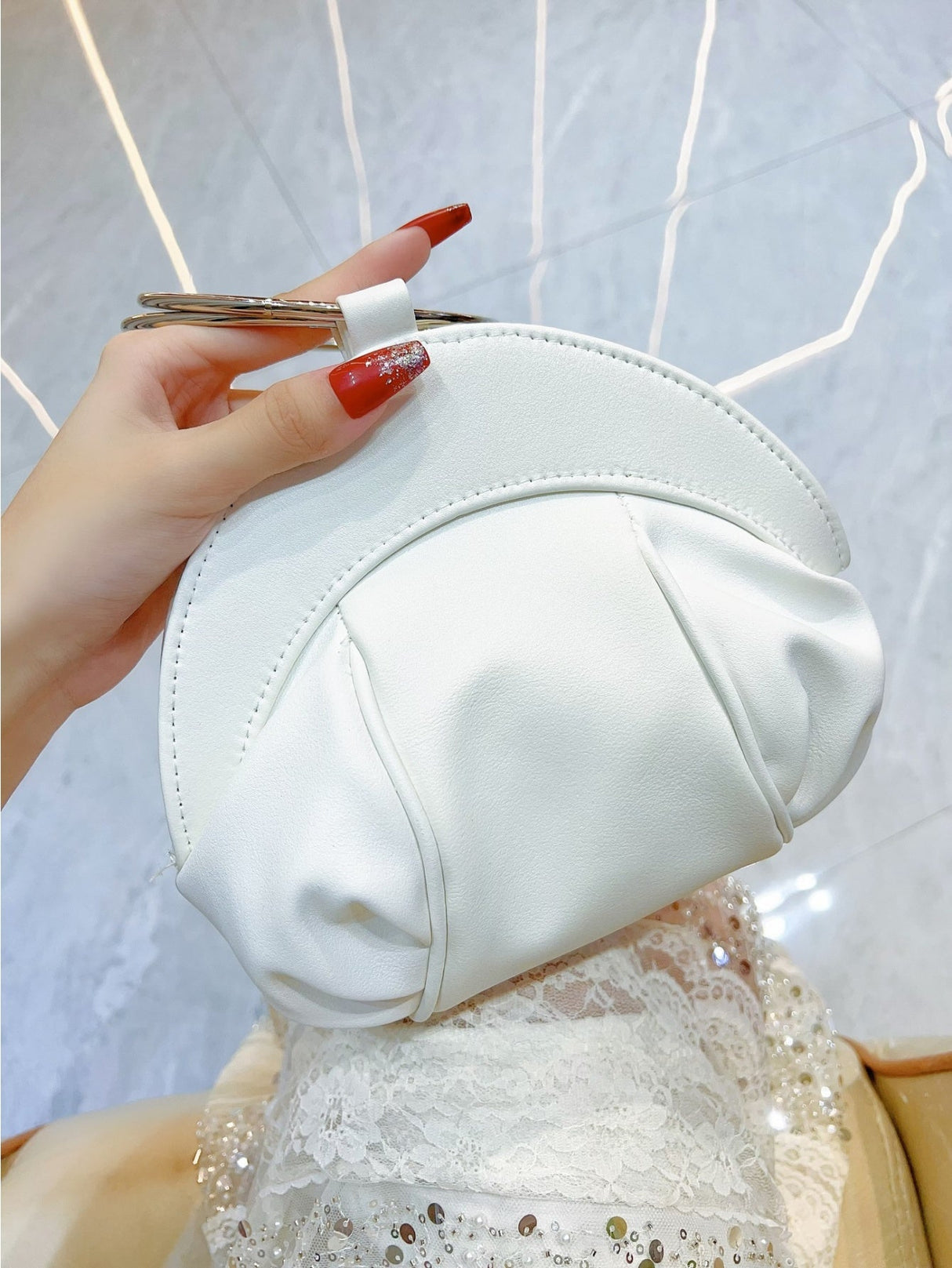 Liber Four Seasons ACC Pleated Diamond Cloud Bag