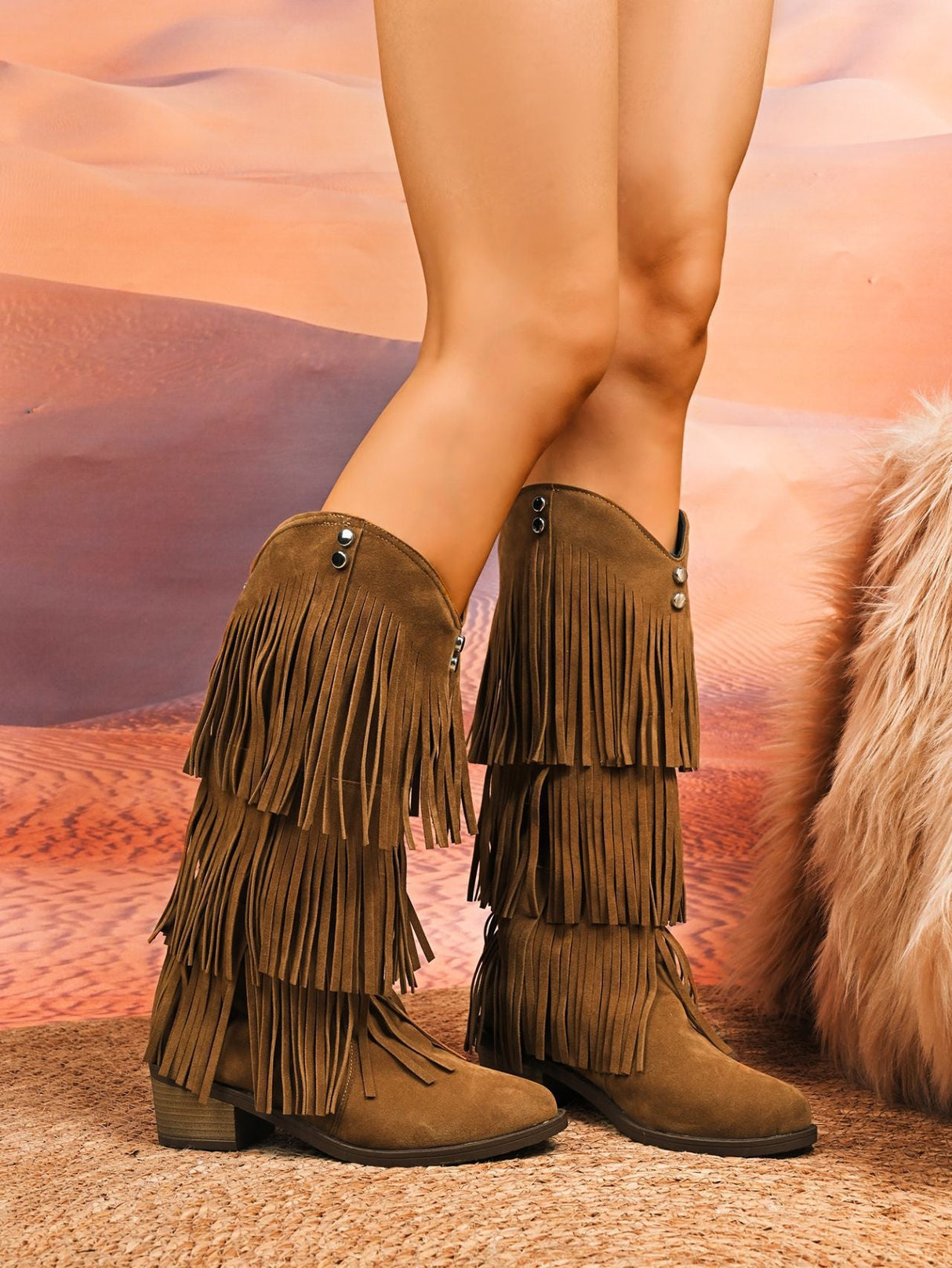 Retro High-top Tassel Women's Boots