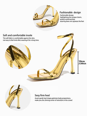 Metallic High-heeled Sandals
