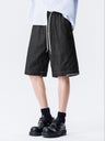 Retro Patchwork Color-blocked Tooling Five Points Shorts