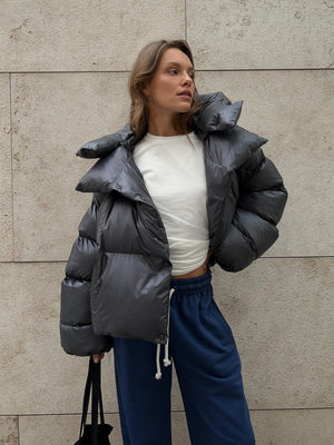 Trendy Puffer Jacket/Padded Coat - Street Style Short Hooded Puffer Jacket