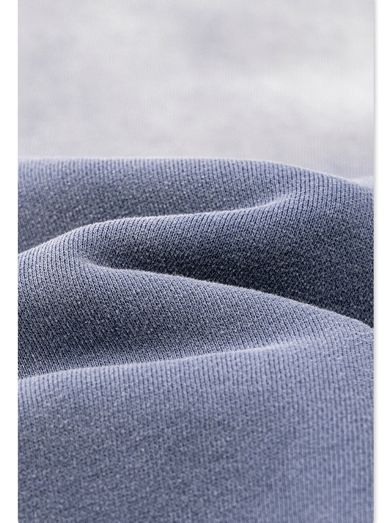 Liber Autumn Neutral wear Ribbed hem Solid Color Sweatshirts&Hoodies