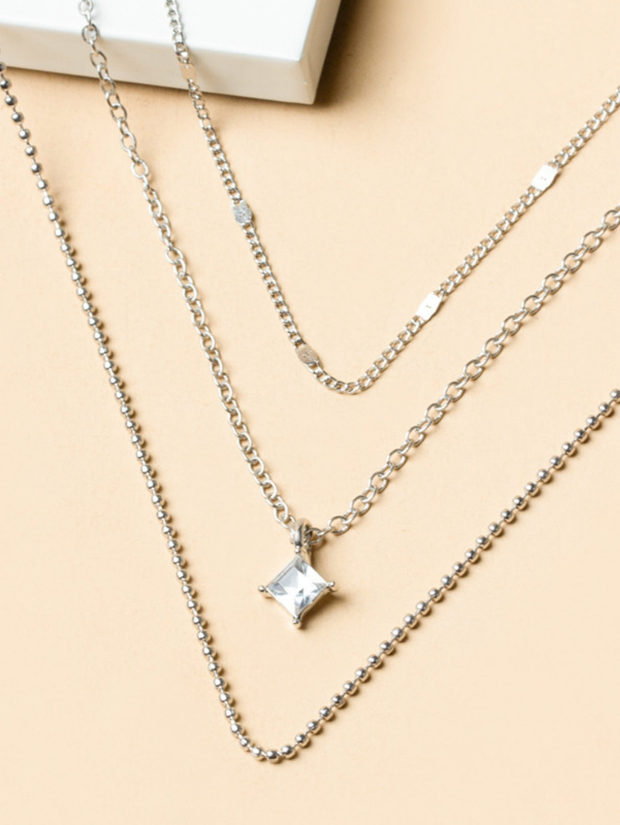 Square Diamond Multi-layer Necklace