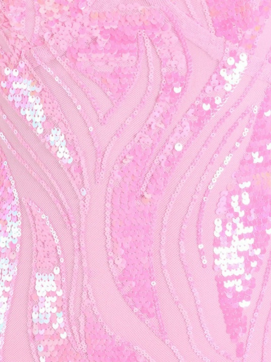 Sequins V-neck Spaghetti Strap Maxi Dress