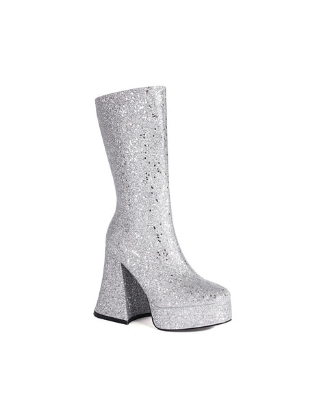 Sequined Platform High-heeled Fashion Mid-calf Boots