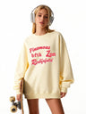 Valentine Gift Loose-fit Warm Letter Print Sweatshirts
