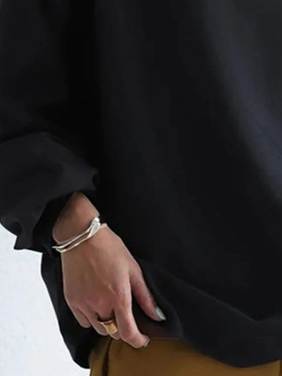 Hood Turtleneck Batwing Sleeves Loose Sweatshirts