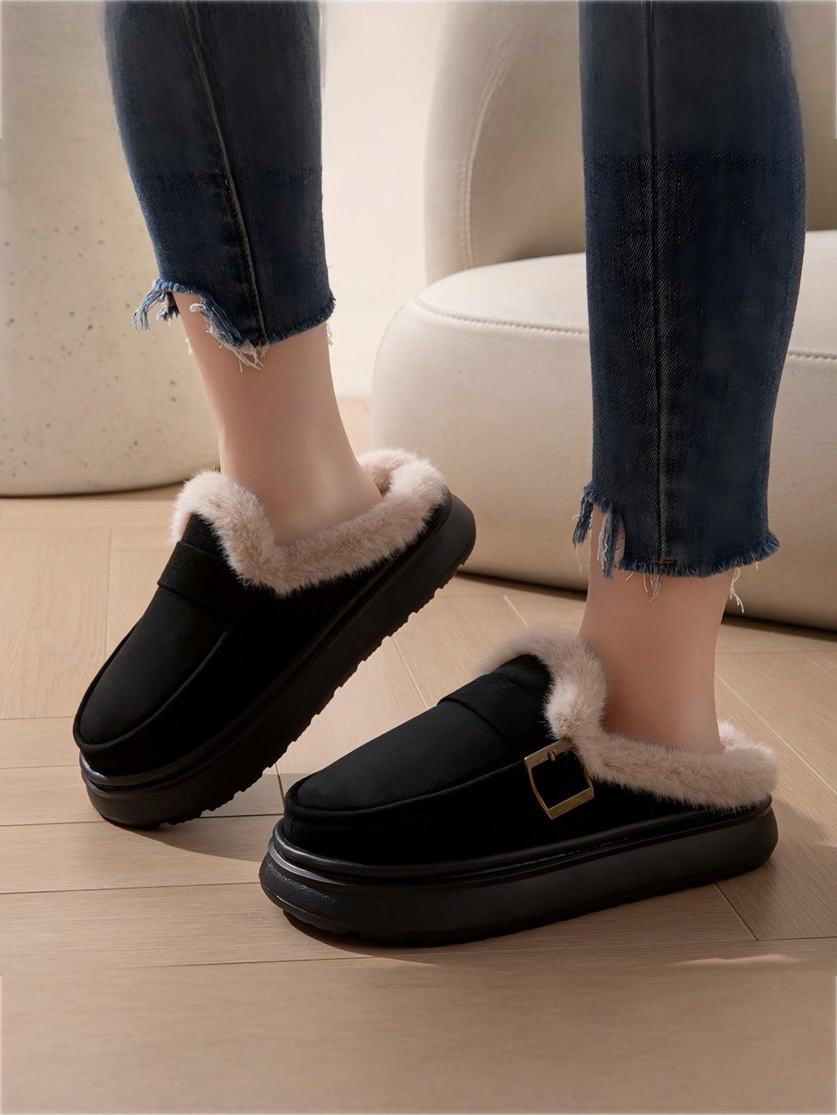Solid Color Thick-soled Slippers