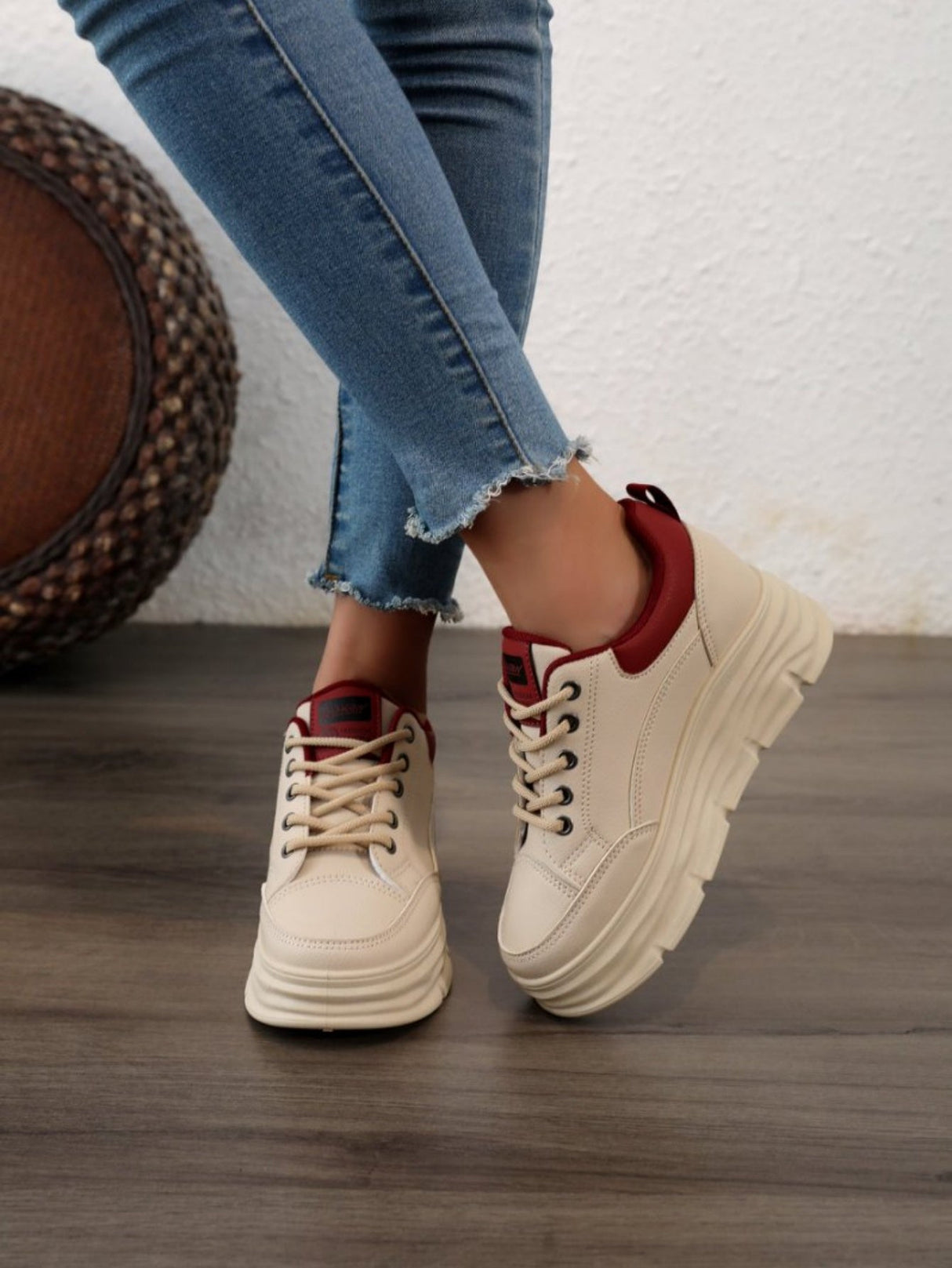 Colorblock Thick-Sole Women's Casual Sneakers