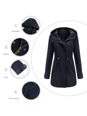 Cotton Loose Solid Color Pocket Hooded Jackets