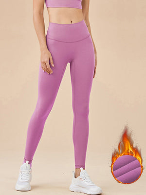 No Embarrassment High Waist Anti-rolling Edge Buttocks Lift Thickening Thin Fleece Sports Pants