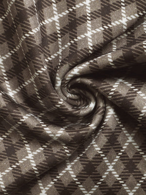 Women's Straight-leg brown checkered trousers