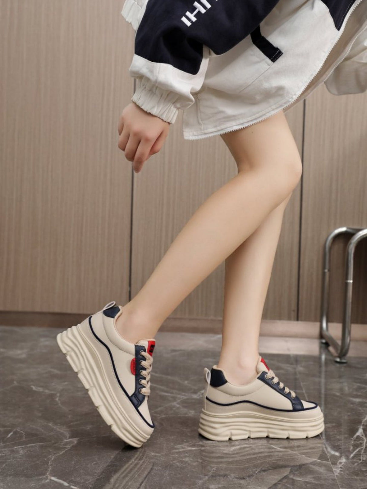 Colorblock Thick-Sole Women's Casual Sneakers