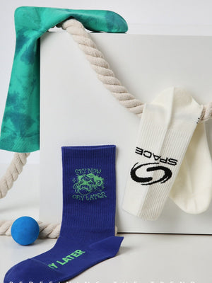 Tie-dye Moisture-wicking Breathable Crew 3-Pack Socks