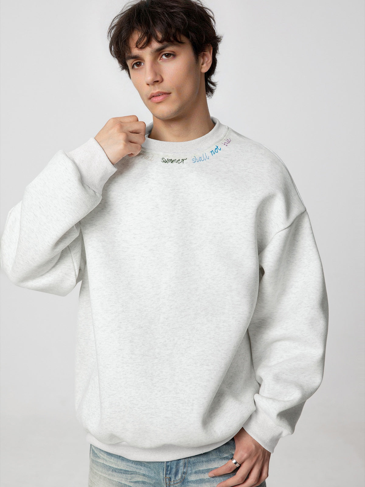 Liber Autumn Men's Embroidered Pattern Letter Sweatshirts