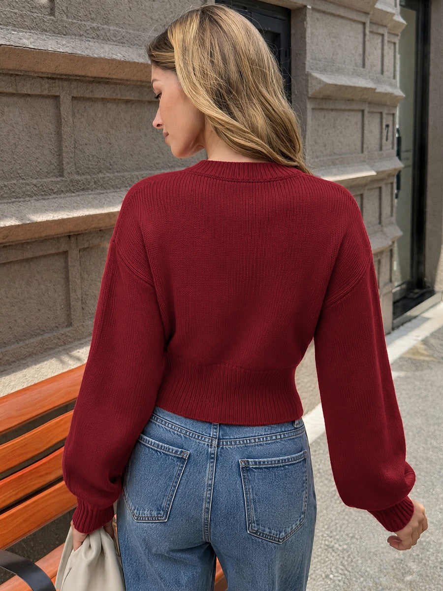 Buttons Solid Color Cardigans