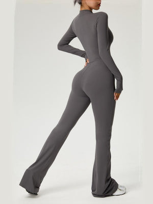 Zipper Long Sleeve Yoga High Strength Fitness All-in-one Tight Fit Bodysuit