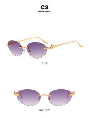 Frameless Oval Sunglasses