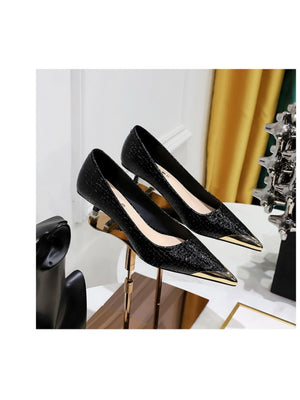 Liber Spring and Autumn Metal Women's High Heels