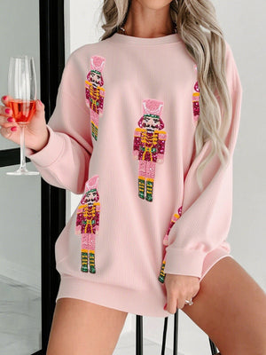 Christmas Sequins And Glitter Nutcracker Soldier Sweatshirts&Hoodies