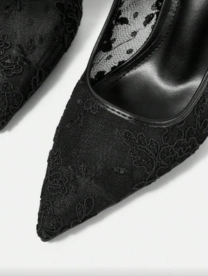 Lace Mesh High Heels
