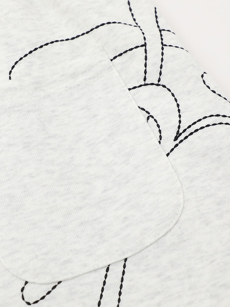 Line Embroidery Loose-fit Vibe Five Points Shorts
